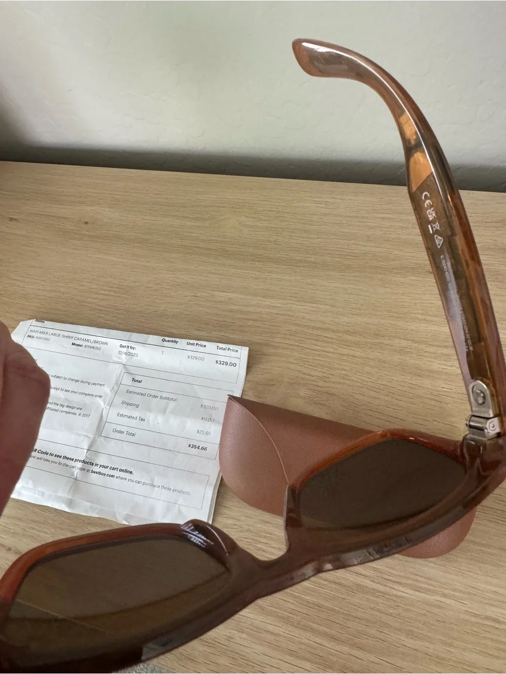 Ray-Ban Meta Wayfair Brown Frame Sunglasses with Brown Case new